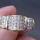 14K Yellow Gold Wide Band Diamond Ring 9.51 Grams Natural Diamonds