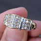 14K Yellow Gold Wide Band Diamond Ring 9.51 Grams Natural Diamonds