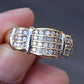 14K Yellow Gold Wide Band Diamond Ring 9.51 Grams Natural Diamonds