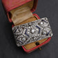 Rare Antique Art Deco Platinum 4.00ctw Diamond & Lab Sapphire Brooch Pendant IGI