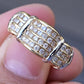 14K Yellow Gold Wide Band Diamond Ring 9.51 Grams Natural Diamonds