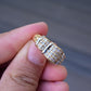 14K Yellow Gold Wide Band Diamond Ring 9.51 Grams Natural Diamonds