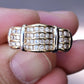 14K Yellow Gold Wide Band Diamond Ring 9.51 Grams Natural Diamonds