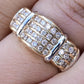 14K Yellow Gold Wide Band Diamond Ring 9.51 Grams Natural Diamonds