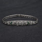 Art Deco Platinum 1.25ctw Diamond & Green Stone Filigree Line Bracelet IGI Cert.