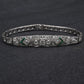 Art Deco Platinum 1.25ctw Diamond & Green Stone Filigree Line Bracelet IGI Cert.