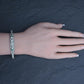 Art Deco Platinum 1.25ctw Diamond & Green Stone Filigree Line Bracelet IGI Cert.