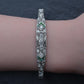 Art Deco Platinum 1.25ctw Diamond & Green Stone Filigree Line Bracelet IGI Cert.