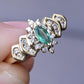 14K Yellow Gold Marquise Emerald & Diamond Ring – 3.21 Grams, Size 7.5