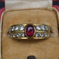 Tiffany & Co. 18K Yellow Gold 0.75ct Cabochon Ruby & 1.00ctw Diamond Ring Size 5