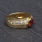 Tiffany & Co. 18K Yellow Gold 0.75ct Cabochon Ruby & 1.00ctw Diamond Ring Size 5