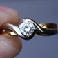 14K Two-Tone Gold Solitaire Diamond Ring by FRED – 0.30ct VS Diamond, Size 5
