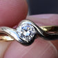 14K Two-Tone Gold Solitaire Diamond Ring by FRED – 0.30ct VS Diamond, Size 5