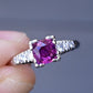 Platinum Sapphire & Diamond Ring – 0.68 CT Sapphire, 0.08 TCW Diamonds, Size 8