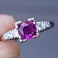 Platinum Sapphire & Diamond Ring – 0.68 CT Sapphire, 0.08 TCW Diamonds, Size 8