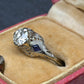 Antique Art Deco 14K/18K White Gold 0.80ctw Old European Diamond Ring IGI Cert.