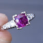 Platinum Sapphire & Diamond Ring – 0.68 CT Sapphire, 0.08 TCW Diamonds, Size 8