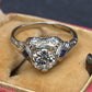 Antique Art Deco 14K/18K White Gold 0.80ctw Old European Diamond Ring IGI Cert.