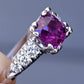 Platinum Sapphire & Diamond Ring – 0.68 CT Sapphire, 0.08 TCW Diamonds, Size 8