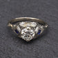 Antique Art Deco 14K/18K White Gold 0.80ctw Old European Diamond Ring IGI Cert.