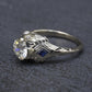 Antique Art Deco 14K/18K White Gold 0.80ctw Old European Diamond Ring IGI Cert.