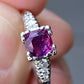Platinum Sapphire & Diamond Ring – 0.68 CT Sapphire, 0.08 TCW Diamonds, Size 8