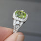 14K White Gold Peridot & Diamond Ring – Size 5.5 3.79 Grams
