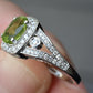14K White Gold Peridot & Diamond Ring – Size 5.5 3.79 Grams