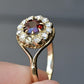 Exceptional 14K Victorian Period Garnet & Diamond Ring Size 8.25