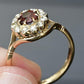 Exceptional 14K Victorian Period Garnet & Diamond Ring Size 8.25