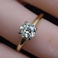 Antique 1.00ct Old European Cut Diamond Engagement Ring 14K Two Tone Gold Size 6