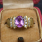 Le Vian 18K Yellow Gold 1.60ct Pink Sapphire & Diamond Ring Size 6.75 IGI Cert.