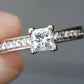 14K White Gold Princess Cut Diamond Ring 1/2 Carat Center Stone – Size 6