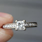 14K White Gold Princess Cut Diamond Ring 1/2 Carat Center Stone – Size 6