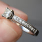 14K White Gold Princess Cut Diamond Ring 1/2 Carat Center Stone – Size 6
