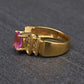 Le Vian 18K Yellow Gold 1.60ct Pink Sapphire & Diamond Ring Size 6.75 IGI Cert.