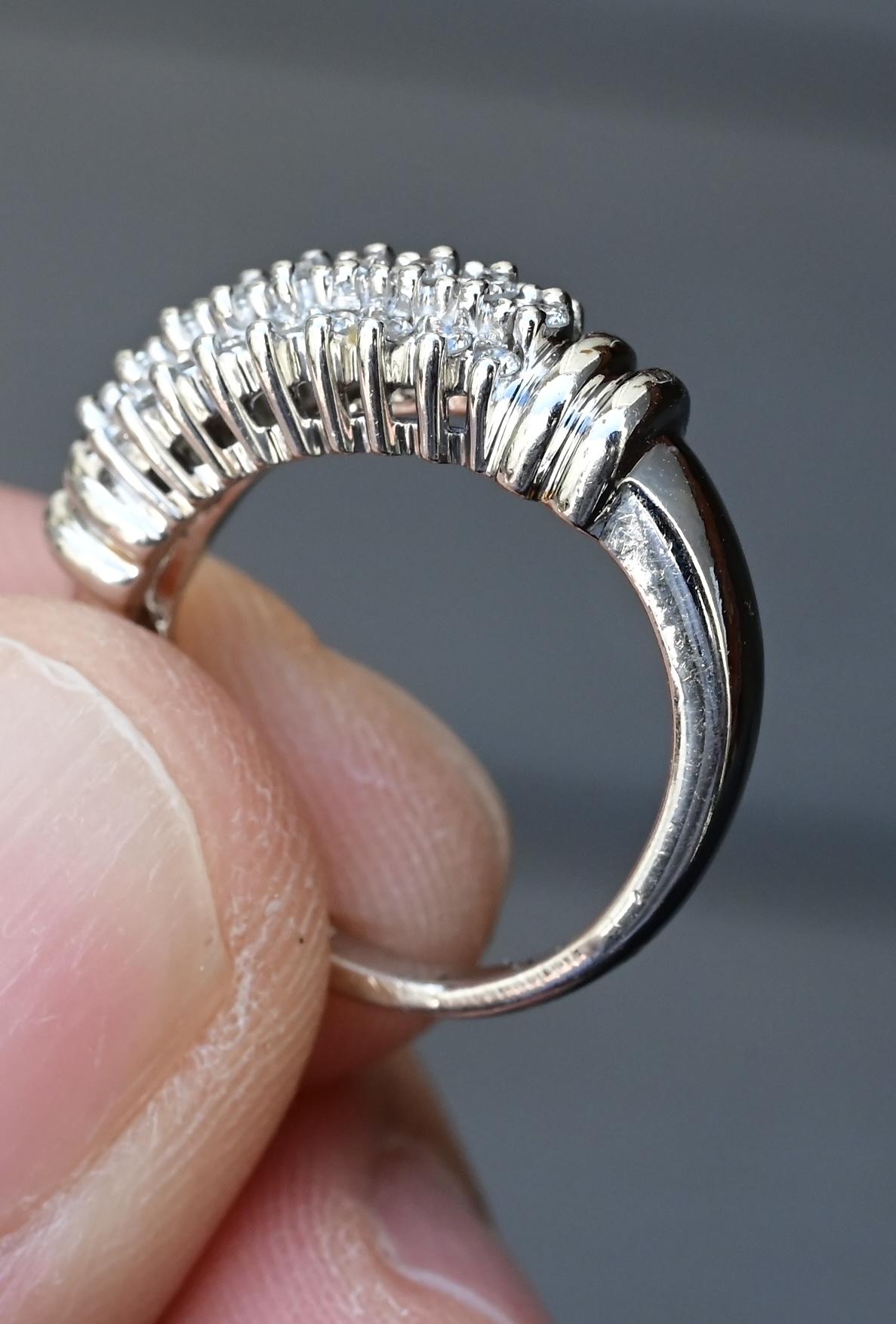 Gorgeous 14K White Gold Diamond Pave Band – Size 4