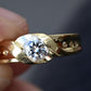 14K Yellow Gold Solitaire Twist Ring (0.39 CT Natural Diamond, VS-SI1 Clarity)