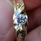 14K Yellow Gold Solitaire Twist Ring (0.39 CT Natural Diamond, VS-SI1 Clarity)