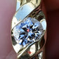 14K Yellow Gold Solitaire Twist Ring (0.39 CT Natural Diamond, VS-SI1 Clarity)