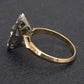 Art Deco 0.80ctw Old Mine Cut Diamond Navette Ring 14K Gold IGI Certified Size 6