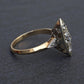 Art Deco 0.80ctw Old Mine Cut Diamond Navette Ring 14K Gold IGI Certified Size 6