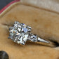 Mid-Century Platinum 1.05 Carat Diamond Three-Stone Engagement Ring – IGI Cert.