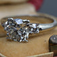 Mid-Century Platinum 1.05 Carat Diamond Three-Stone Engagement Ring – IGI Cert.