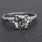 Mid-Century Platinum 1.05 Carat Diamond Three-Stone Engagement Ring – IGI Cert.