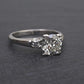 Mid-Century Platinum 1.05 Carat Diamond Three-Stone Engagement Ring – IGI Cert.