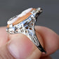 Antique 14K White Gold Habille Diamond Lady Cameo Ornate Filigree Ring 7.25