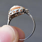 Antique 14K White Gold Habille Diamond Lady Cameo Ornate Filigree Ring 7.25