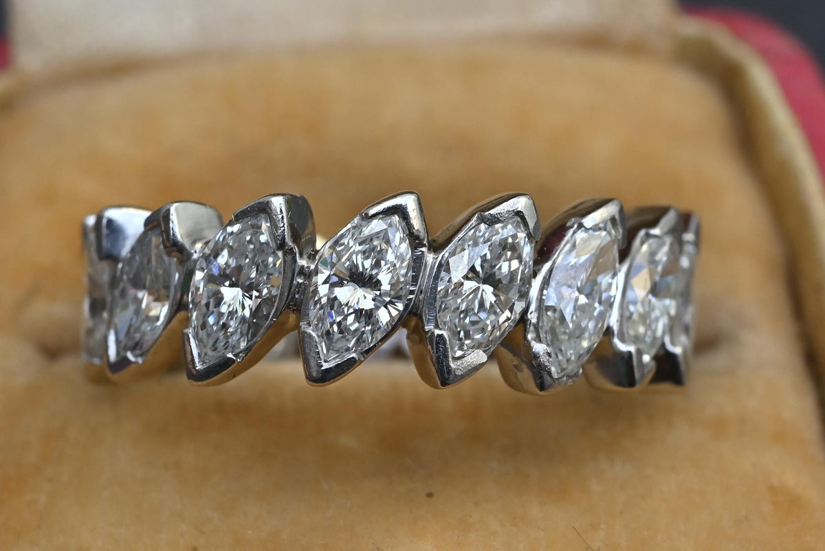3.00 TCW Marquise Diamond Eternity Band Platinum IGI Certified Ring Size 5.5