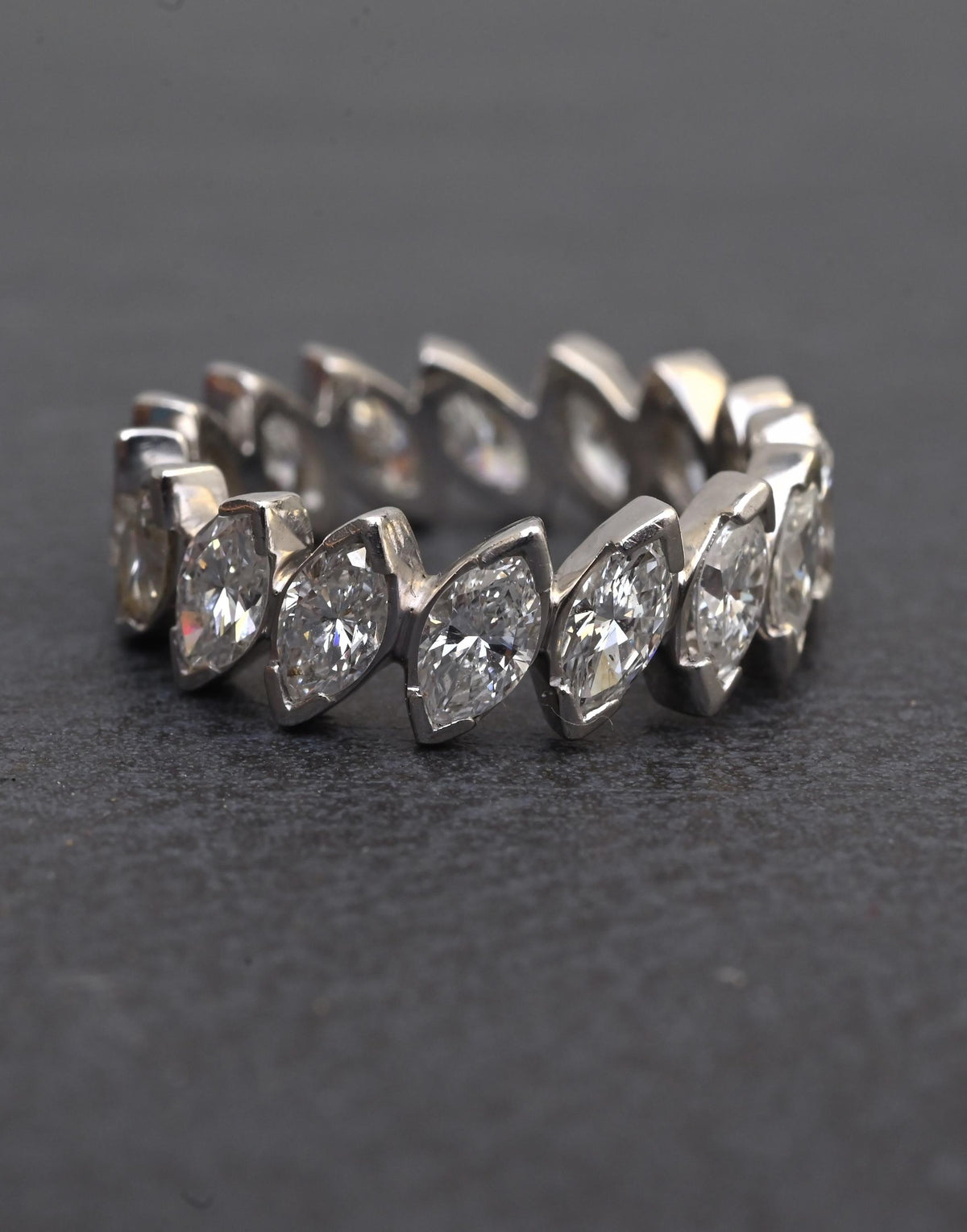3.00 TCW Marquise Diamond Eternity Band Platinum IGI Certified Ring Size 5.5